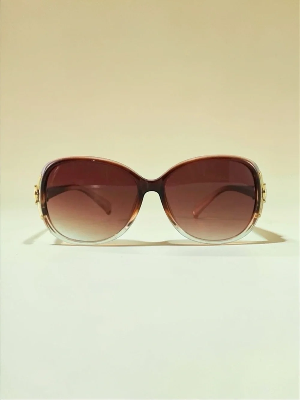 Brown Gold Ombre Oversized Sunglasses Boho Glasses Nwt